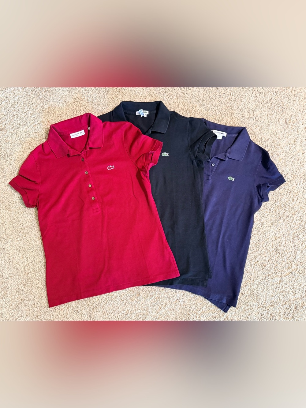 Lacoste Women's Polo Set - Red, Black, Navy